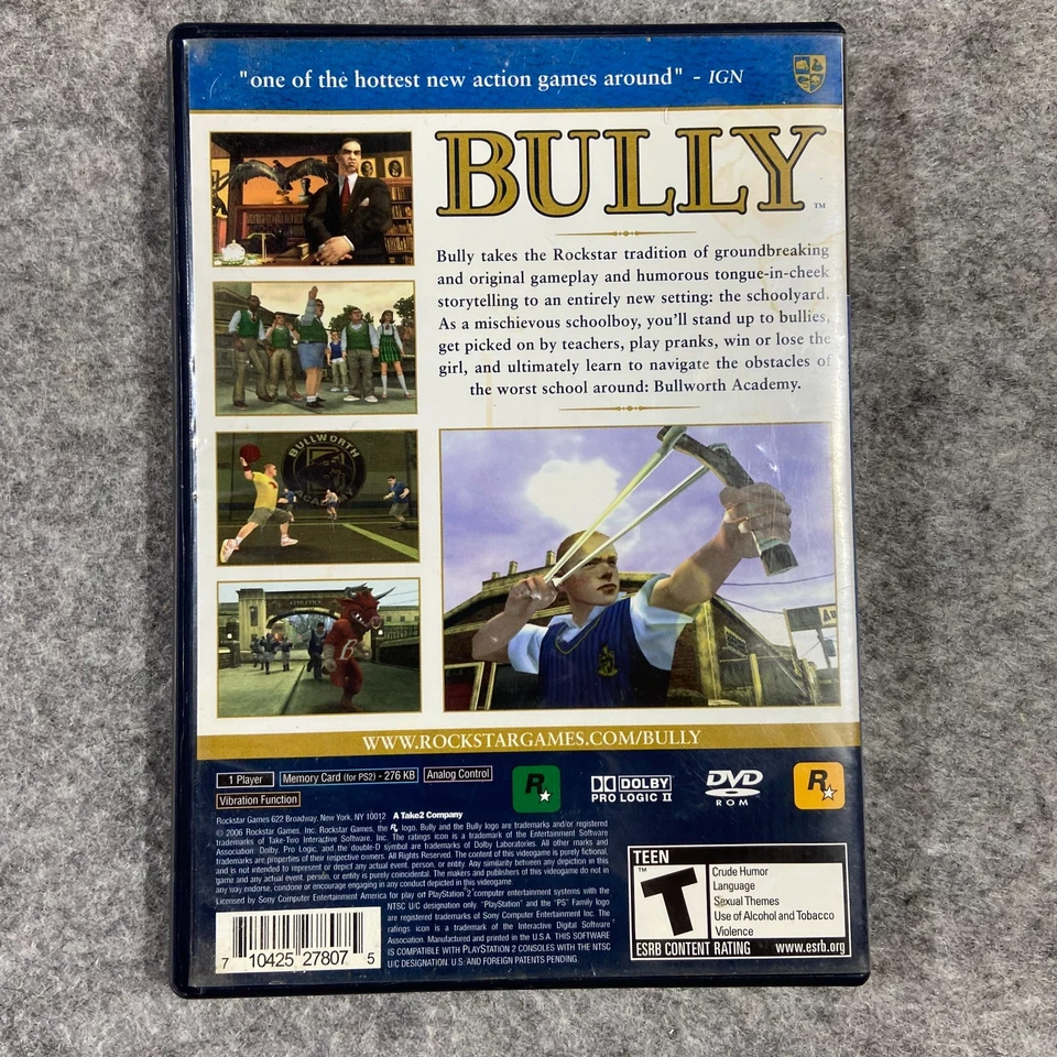 Bully (Sony PlayStation 2 PS2) CIB Complete Black Label Tested Clean Disc🔥🔥 - Image 3 of 3