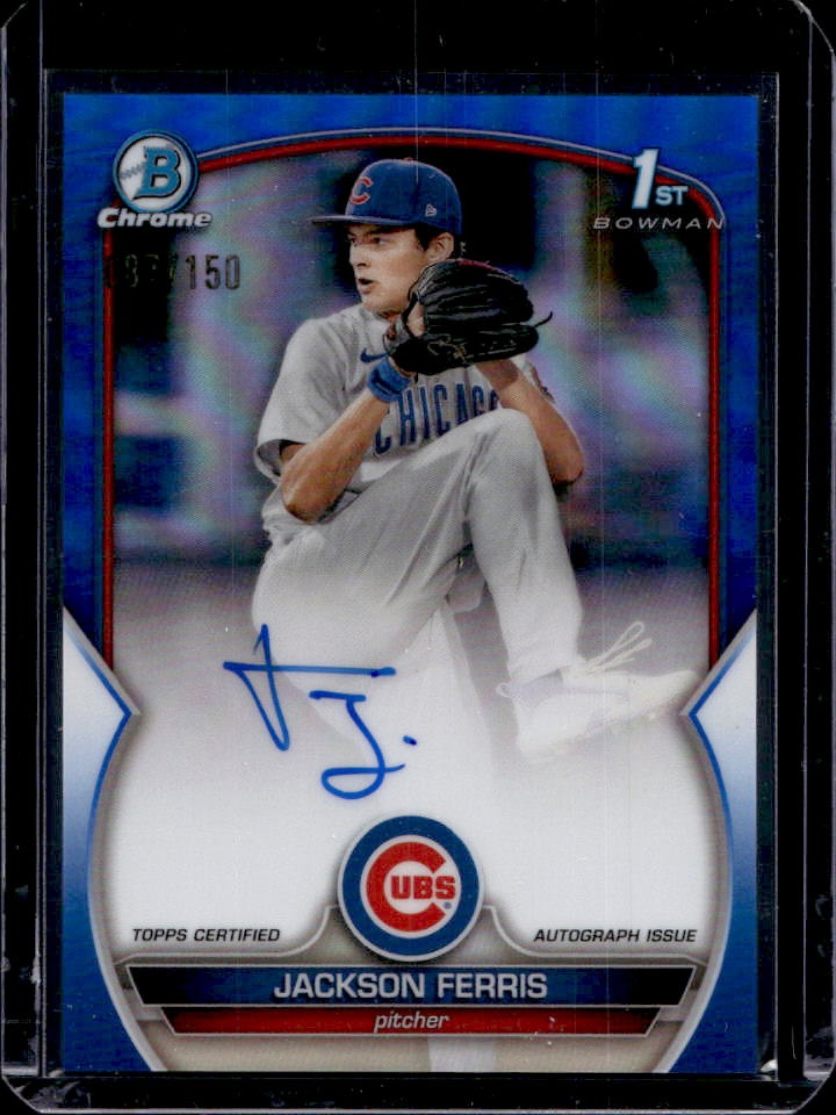 2023 Bowman Jackson Ferris Chrome Auto Blue Refractor 1st Prospect #/150 Cubs
