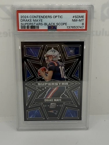 2024 Contenders Optic Drake Maye Black Scope Superstar /25 RC Case Hit PSA 8