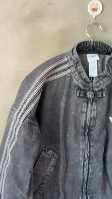 adidas Denim China Collar Track Top Women's Lifestyle Jacket