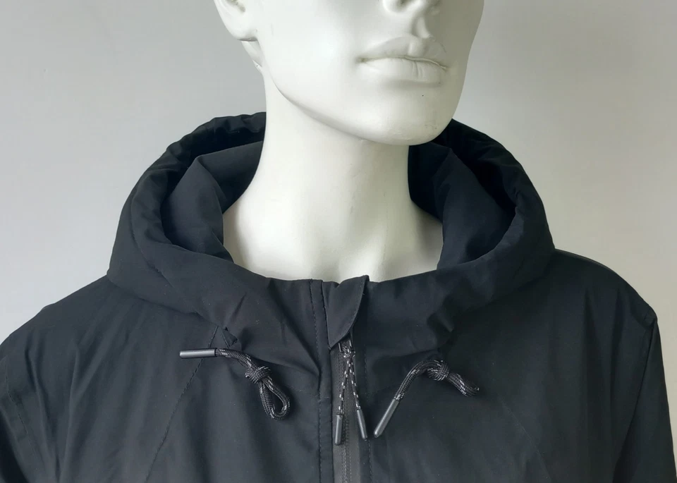 Chaqueta cortavientos ULLA POPKEN impermeable exterior negra capucha 50 52 - Imagen 2 de 4