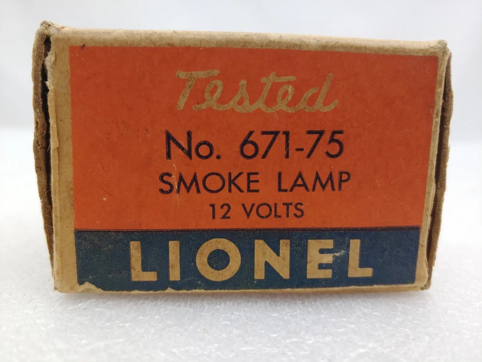 Lionel Train Postwar 671-75 Smoke Lamp Bulb 12-volt Tested In Original Box - Image 4 of 4