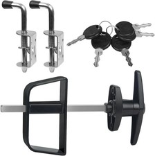 Shed Door Latch Kit with 5-1/2 Stem T-Handle Lock, 5 Keys and 2 Packs Spring ...