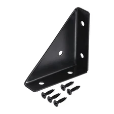 2pcs Angle Corner Brackets 66mm x 66mm Joining Support for Desk Bed Edge Black