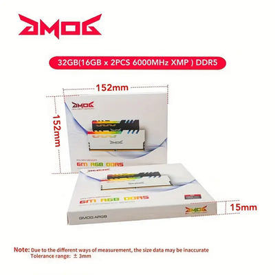 GMOG RGB DDR5 RAM 32GB - (2X16GB) 6000MHz CL40 1.25v GAMING MEMORY