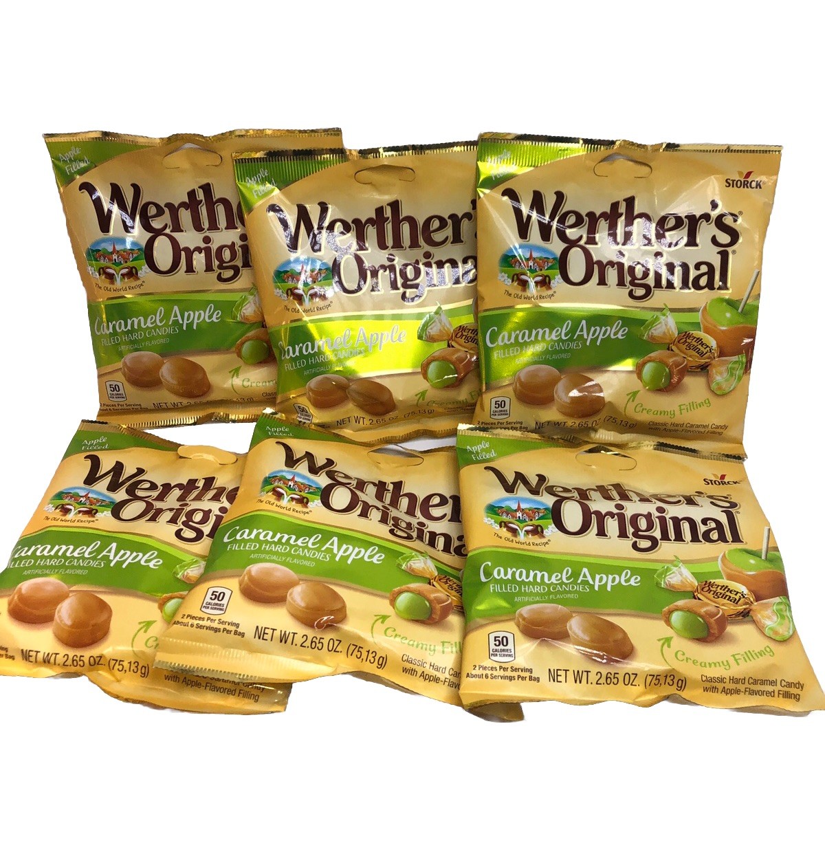 6 - Caramelos Werthers originales de caramelo duro con relleno de manzana suave