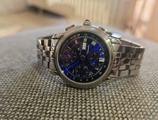 Maurice Lacroix Herren-Armbanduhr Automatik, Blau-Silber Masterpiece Chronograph