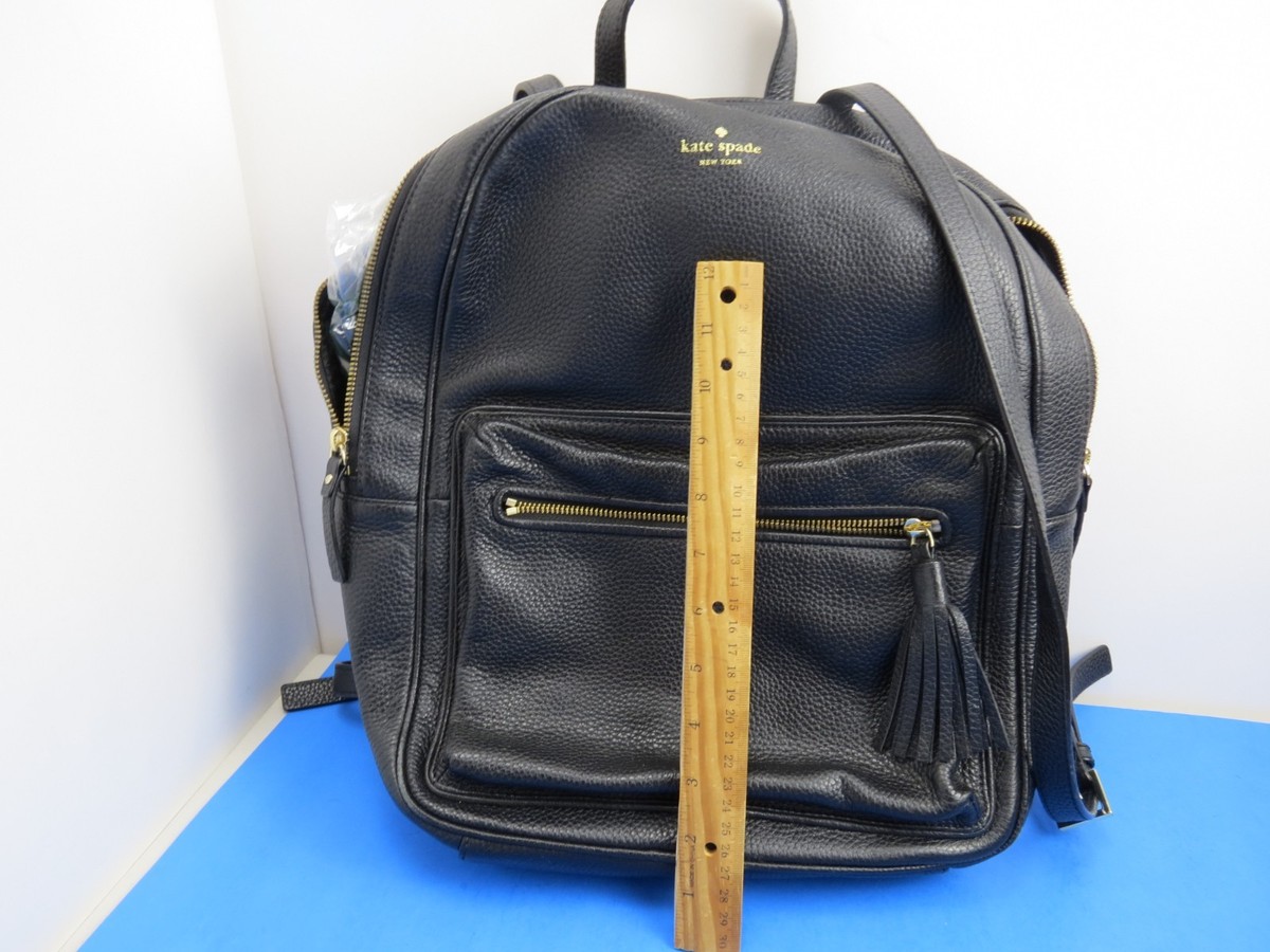 Kate Spade Black Leather Tassel Zipper Backpack | eBay display picture 1