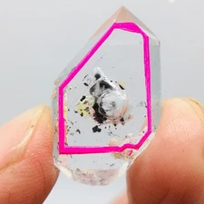 TOP Natural Herkimer diamond crystal  moving water quicksand  drop enhydro 19CT
