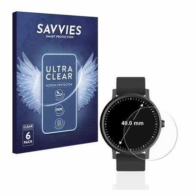 6x Schutzfolie für Armbanduhren (Kreisrund, ø: 40 mm) Display Schutz Folie
