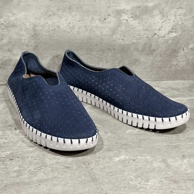 STEVEN Natural Comfort Blue Perforated Nubuck Slip On Flats Women's Size 9-9.5