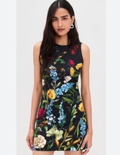 ALICE AND OLIVIA NEW WYNELL BODYCON FLORAL MINI DRESS SIZE 4