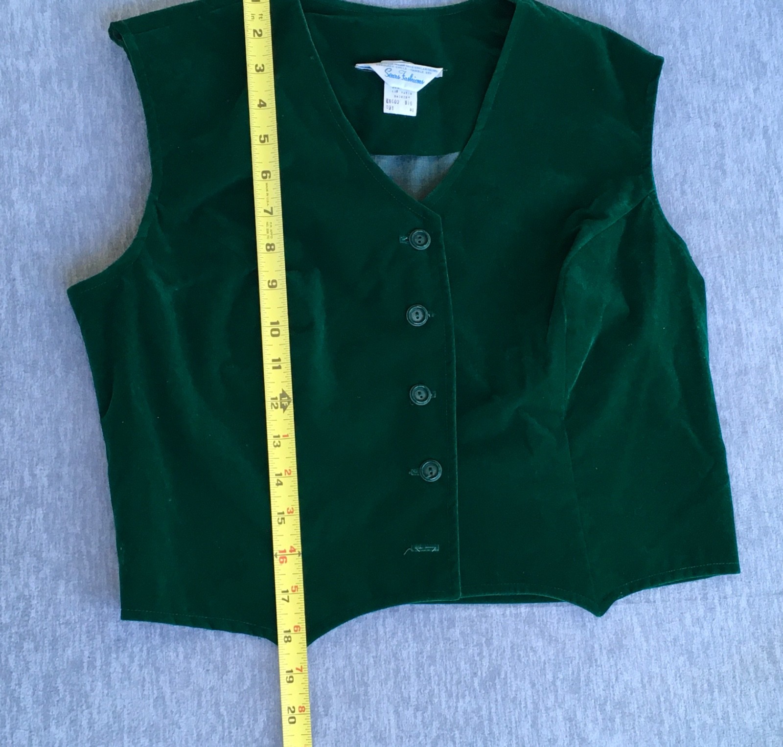 Sears Fashion USA Womens 16 Maxi Skirt Set 70s Tartan Plaid Matching Velvet Vest