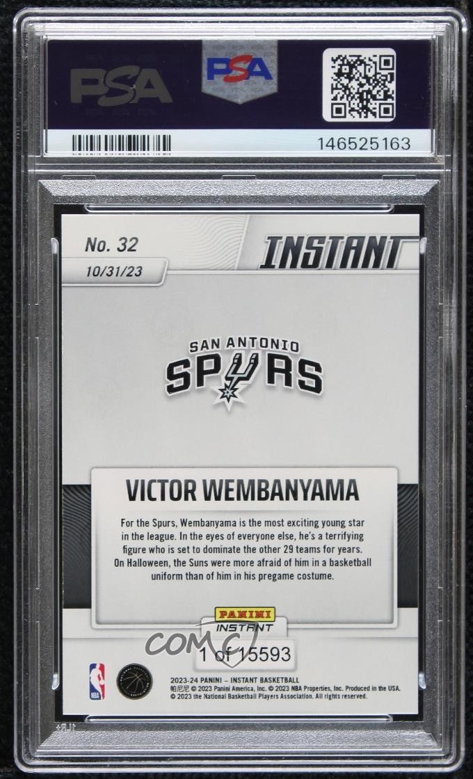 2023-24 Panini Instant /15593 Victor Wembanyama #32 PSA 9 MINT Rookie RC view 2