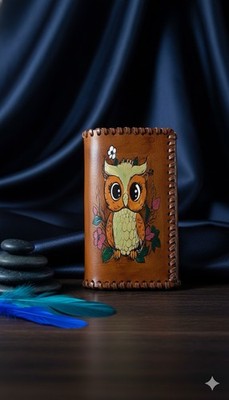 Handmade Hand Painted Genuine Leather Clutch Purse