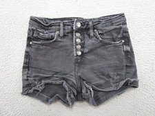 Silver Jeans Co Button Fly Black Denim Jean Beau Shorts Size 28x3.5 Y2K