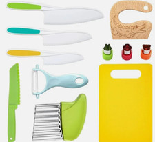 11 Pieces Montessori Toys Kitchen Tools for Toddlers-Kids Safe Cooking Sets