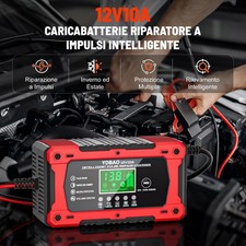 Caricabatterie Auto 10A 12V per Moto Barche Batteria AGM Lifepo4 Multiuso - Miniatura 2