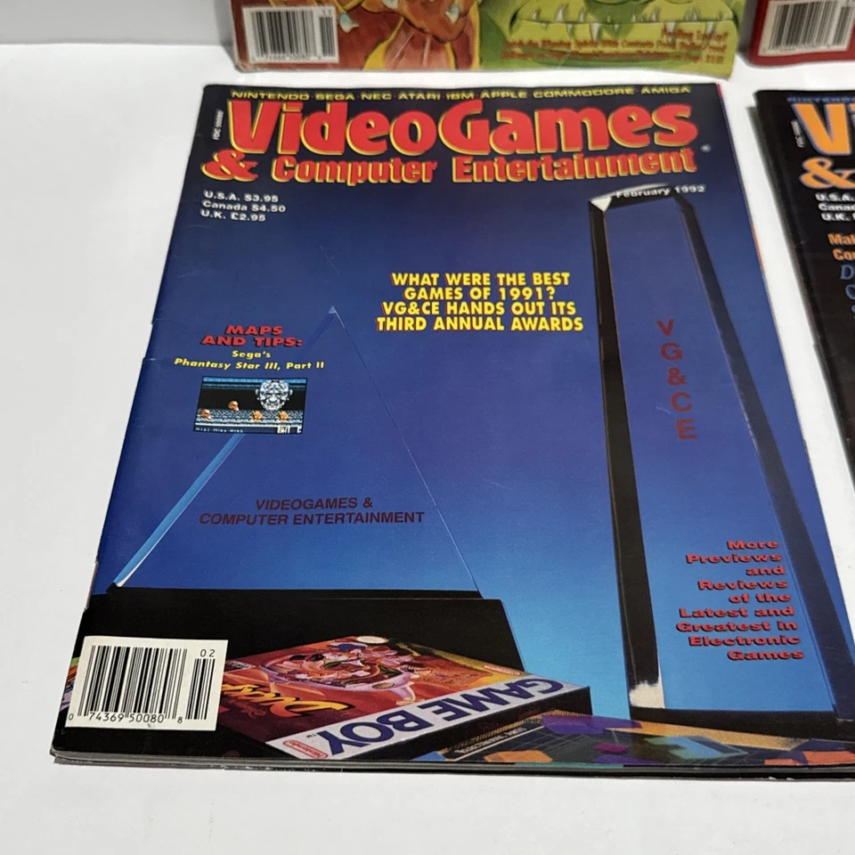 Video Games & Computer Entertainment Magazine 1990-92 Vintage Lot of 4 Nintendo Foto 4 de 4