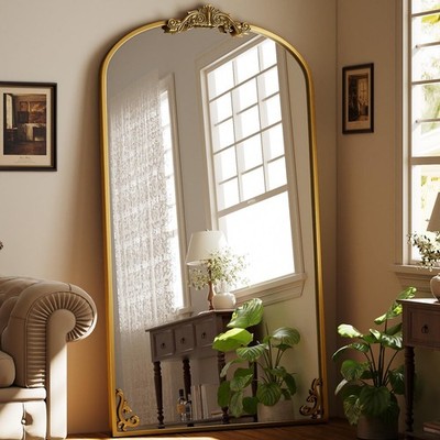 Easly Arched Full Length Mirror, 44''x 72'' Large Body 72''L x 44''W, Gold