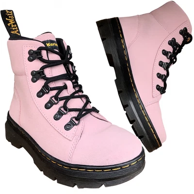 Dr. Martens Schuhe Stiefel Damen Stiefeletten Winter Boots Velour Leder Rosa