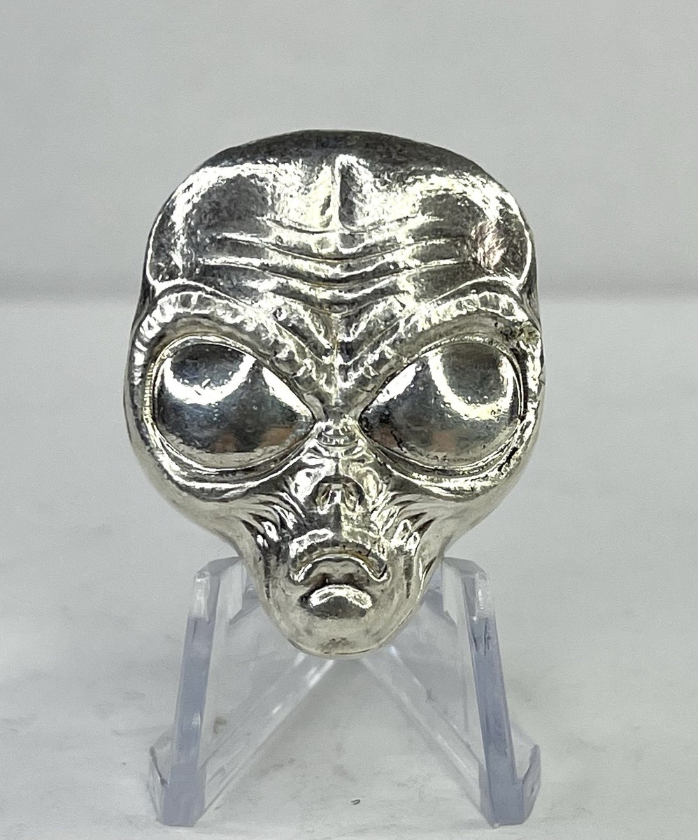 2oz Monarch Alien Head 3D Poured Silver .999 Fine MPM | eBay