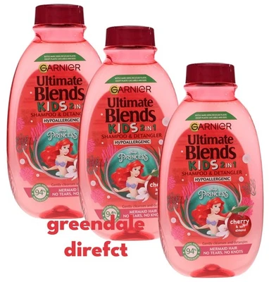 Garnier Ultimate Blends Kids Cherry & Soft Almond No Tears Shampoo - 3 PACK