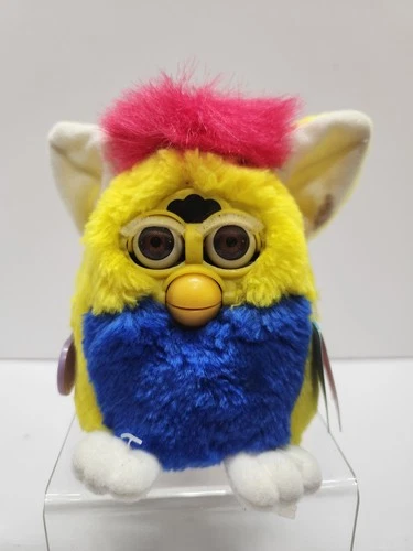 Vintage 1999 Tiger Electronics Furby Babies #70-940 YELLOW BLUE RED Mohawk Works