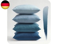 Topfinel Kissenbezug 50X50 Blau 4Er Set Samt KissenbezüGe KissenhüLle D