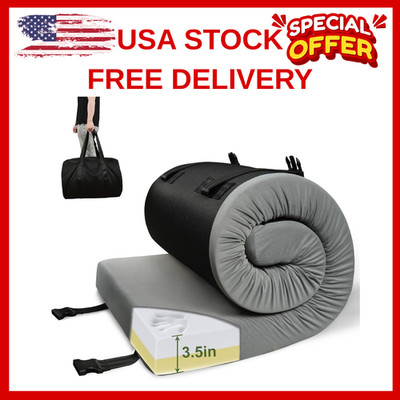 3.5'' Extra Thick Foam Camping Mattress, Waterproof Cover & Travel Bag, Portable