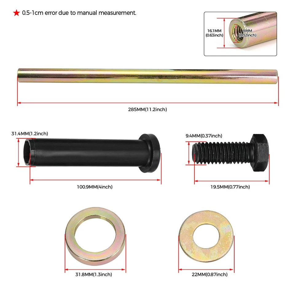 2X Front Lower A-Arm Bushing Shaft Kit For Polaris Trail Boss 325 400 2000-2002 - Imagem 2 de 4