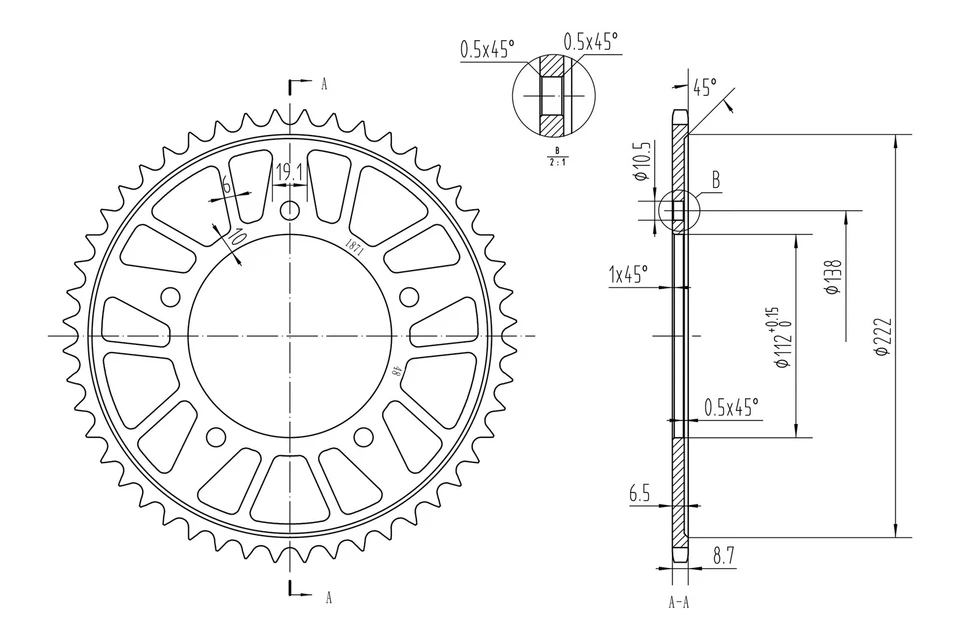 For Yamaha YZF R6 1999-2002 BikeMaster 965410 530 Series Rear Sprocket Foto 2 de 2