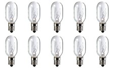 CEC Industries #10T-7C 130V Bulbs, 130 V, 10 W, E12 Base, T-7 shape (Box of 10)