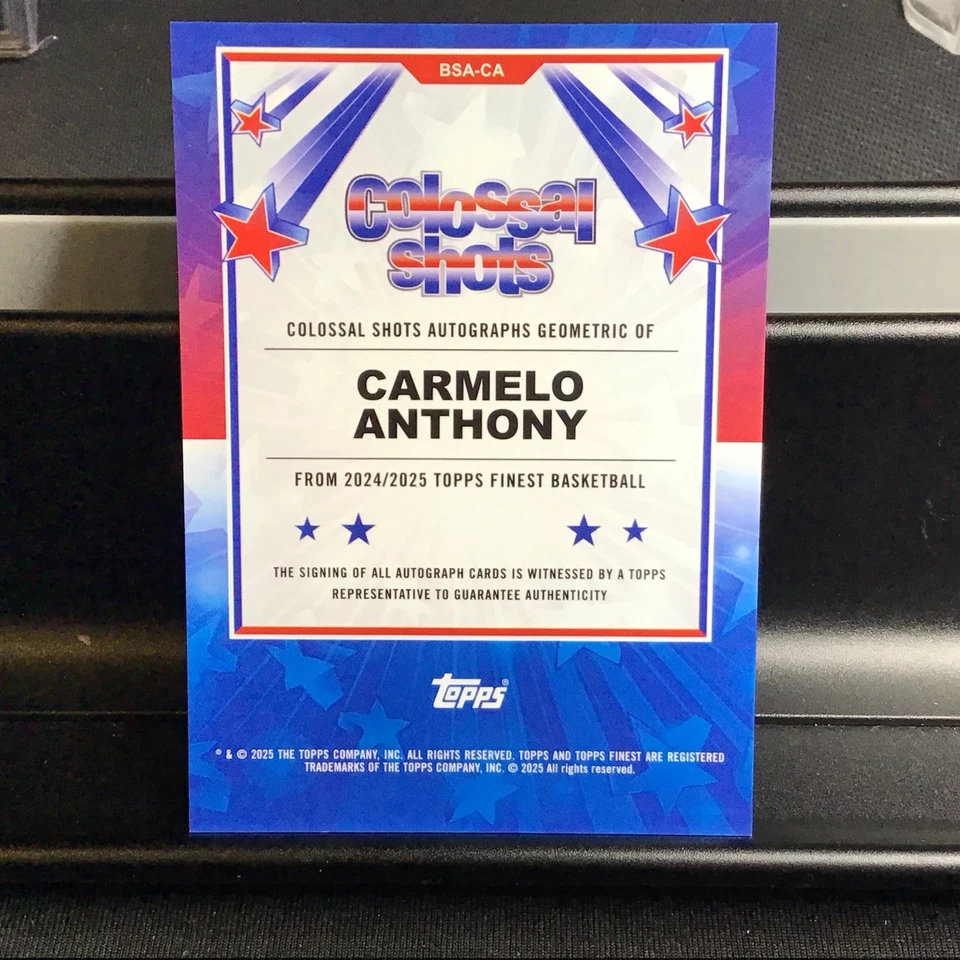 2025 NBA Topps 最佳卡梅罗·安东尼巨人射击签名/50 纽约尼克斯队 — 第 2/2 张图片