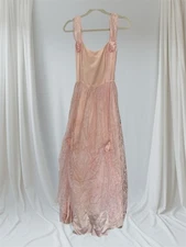 Vtg Gunne Sax Dress Sz 9 Pink Lace Prom Bridesmaid Romantic Pink Sweetheart Neck