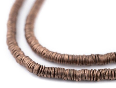 Antiqued Copper Interlocking Crisp Beads 4mm 24 Inch Strand