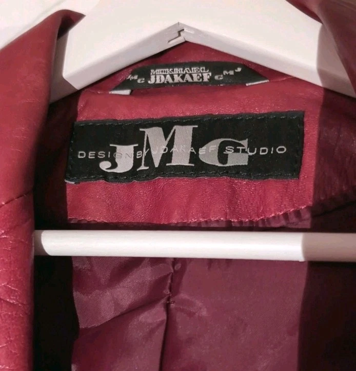 Abrigo de cuero rojo burdeos talla 44 para mujer JMG Mikhael JDAKAEF. Clásico Foto 2 de 4