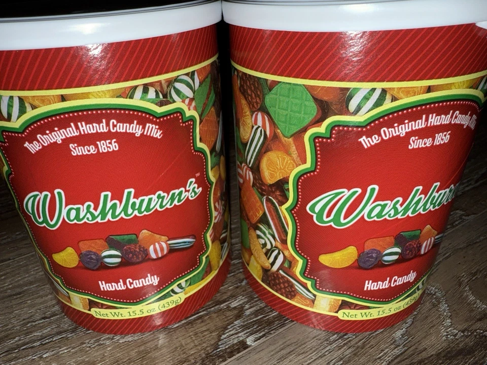 WASHBURN'S Washburns ~ Hard Candy Christmas 2-Cans 15.5 oz. ~ Expires 08/06/2027