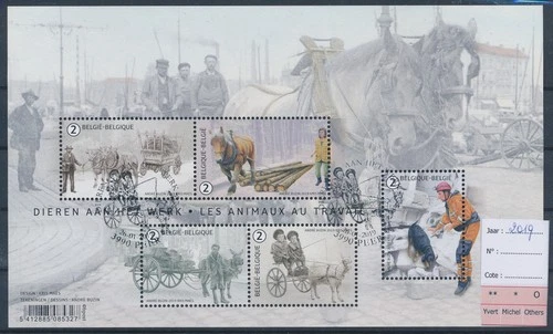 LS76978 Belgium 2019 animals at work FDC good sheet used