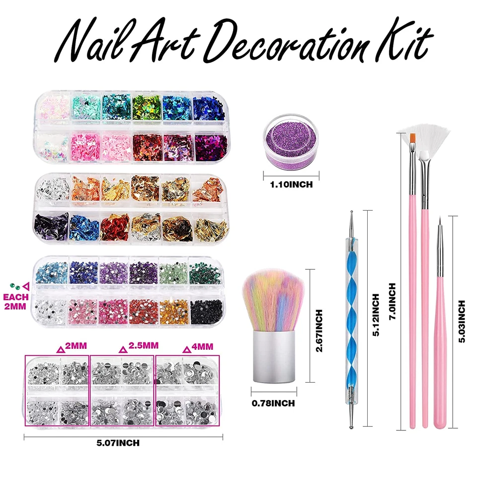 Kit de arte en uñas, juego de pinceles para arte en uñas, kit de diseño de uñas herramientas de punteado, esmalte de uñas fino Foto 2 de 4