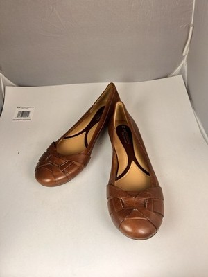 Naturalizer Shoes 7.5 Flats Leather Malide Slip On Brown Round Toe