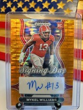 2025 Prizm Mykel Willams # SD-MWS Signing Day Orange Pulsar /75 49ers  RC Auto