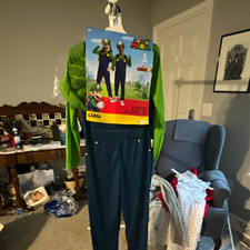 Disguise Luigi Costume Polyester Jumpsuit Outfit L/G 10-12 Green/Blue