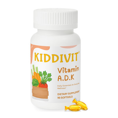 Kiddivit Vitamin A D K Supplement for Kids - Gluten Free & Non-GMO
