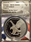 2021 S $1 Proof American Silver Eagle ANACS PR 70 DCAM | Type 2 First Strike