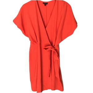 topshop red wrap dress