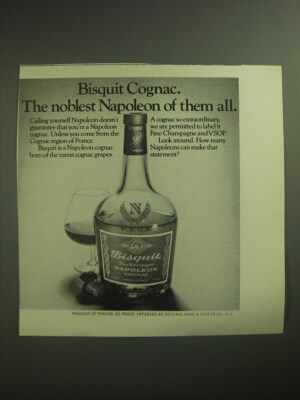 1974 Bisquit Cognac Ad - The noblest Napoleon of them all