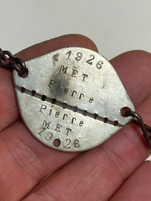 BRACELET PLAQUE D'IDENTITÉ militaire ancienne – SOLIER EUR