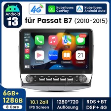 6+128G Carplay Android 14 Autoradio Für VW Passat B7 2010-2015 GPS Navi 4G BT FM