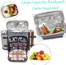 Picknickrucksack Campingrucksack für 4 Personen  inkl. Decke, Geschirr & Besteck – Bild 15
